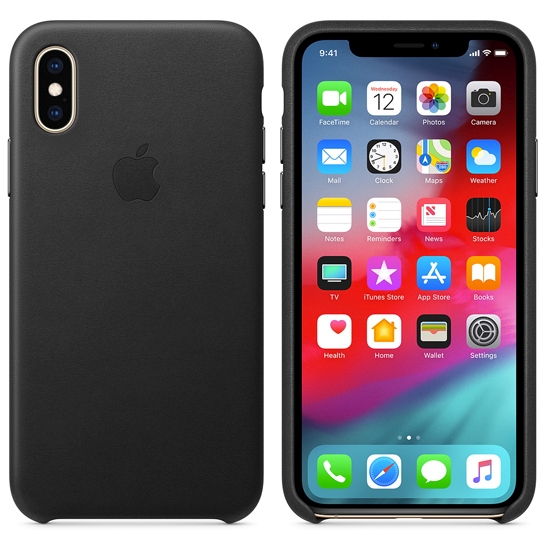 Чехол Apple Leather Case for iPhone XS Black - цена, характеристики, отзывы, рассрочка, фото 2