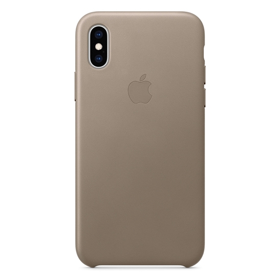 Чохол Apple Leather Case for iPhone XS Taupe - ціна, характеристики, відгуки, розстрочка, фото 1
