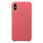 Чехол Apple Leather Case for iPhone XS Peony Pink