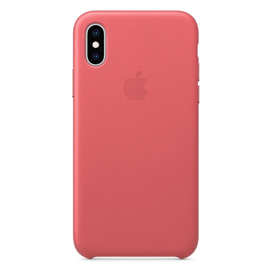 Чохол Apple Leather Case for iPhone XS Peony Pink - ціна, характеристики, відгуки, розстрочка, фото 1