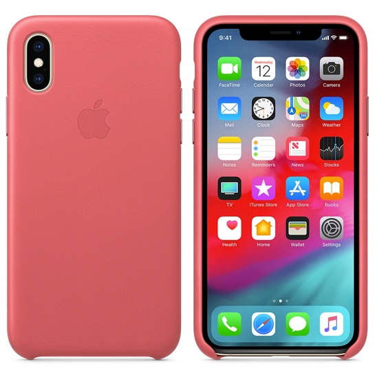 Чохол Apple Leather Case for iPhone XS Peony Pink - ціна, характеристики, відгуки, розстрочка, фото 2