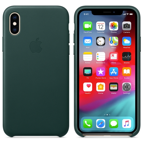 Чохол Apple Leather Case for iPhone XS Forest Green - ціна, характеристики, відгуки, розстрочка, фото 3