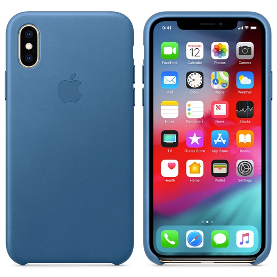 Чохол Apple Leather Case for iPhone XS Cape Cod Blue - ціна, характеристики, відгуки, розстрочка, фото 2