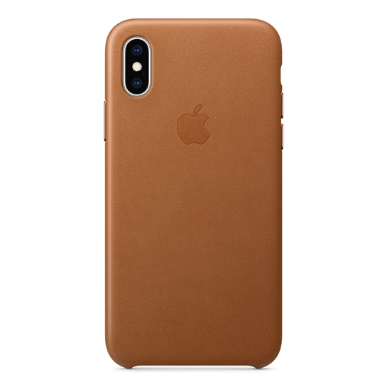 Чохол Apple Leather Case for iPhone XS Saddle Brown - ціна, характеристики, відгуки, розстрочка, фото 1