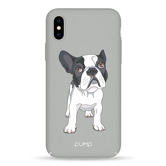 Чехол Pump Tender Touch Case for iPhone X/XS Bulldog on Gray # - цена, характеристики, отзывы, рассрочка, фото 1