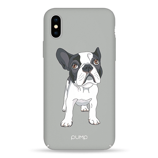 Чохол Pump Tender Touch Case for iPhone X/XS Bulldog on Gray #