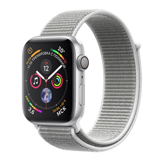 Смарт-годинник Apple Watch Series 4 + LTE 44mm Silver Aluminum Case with Seashell Sport Loop - ціна, характеристики, відгуки, розстрочка, фото 1