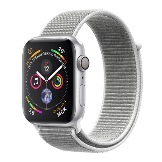 Смарт-часы Apple Watch Series 4 + LTE 44mm Silver Aluminum Case with Seashell Sport Loop