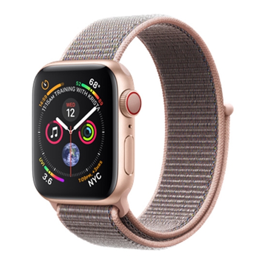 Смарт-часы Apple Watch Series 4 + LTE 44mm Gold Aluminum Case with Pink Sand Sport Loop - цена, характеристики, отзывы, рассрочка, фото 1
