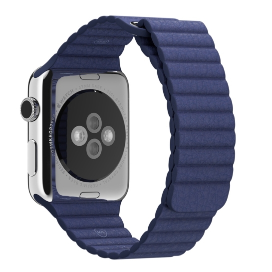 Смарт Часы Apple Watch 42mm Stainless Steel Case Bright Blue Leather Loop - цена, характеристики, отзывы, рассрочка, фото 2