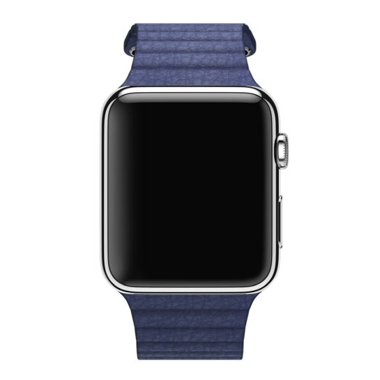 Смарт Часы Apple Watch 42mm Stainless Steel Case Bright Blue Leather Loop - цена, характеристики, отзывы, рассрочка, фото 4