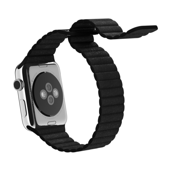 Смарт Годинник Apple Watch 42mm Stainless Steel Case Black Leather Loop - ціна, характеристики, відгуки, розстрочка, фото 5