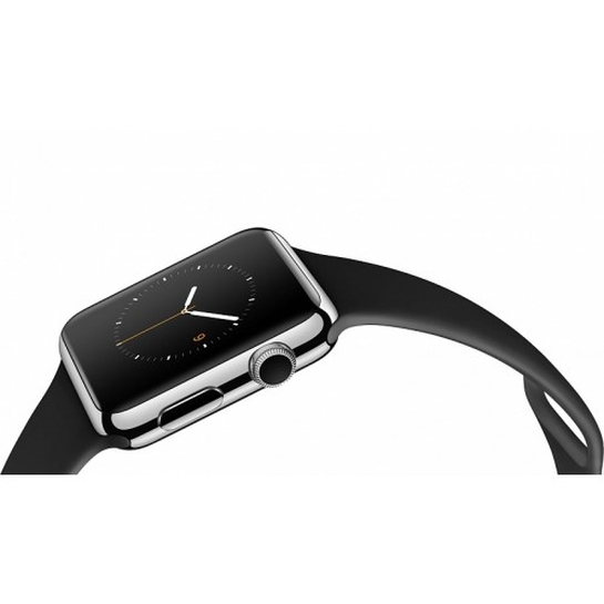 Смарт Годинник Apple Watch 42mm Stainless Steel Case Black Sport Band - ціна, характеристики, відгуки, розстрочка, фото 3