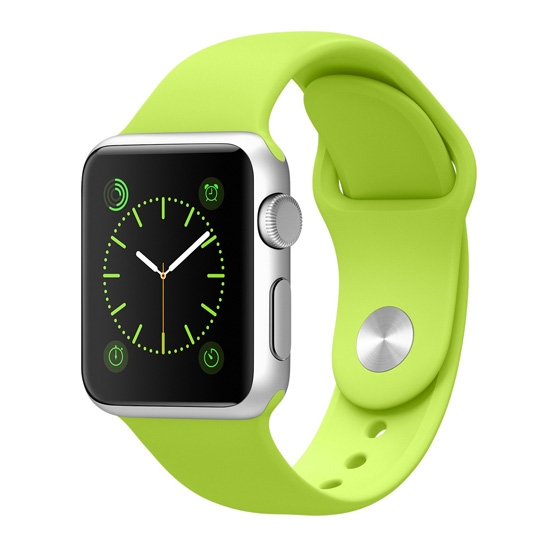 Смарт Часы Apple Watch Sport 42mm Silver Alluminum Case Green Sport Band - цена, характеристики, отзывы, рассрочка, фото 1