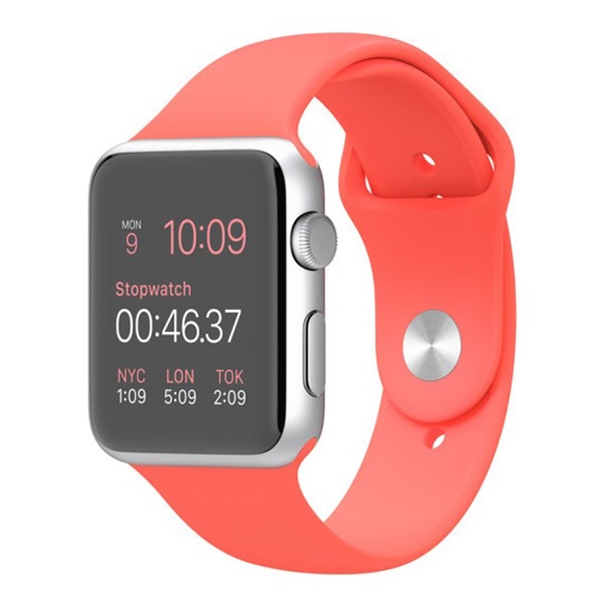 Смарт Часы Apple Watch Sport 42mm Silver Alluminum Case Pink Sport Band - цена, характеристики, отзывы, рассрочка, фото 1