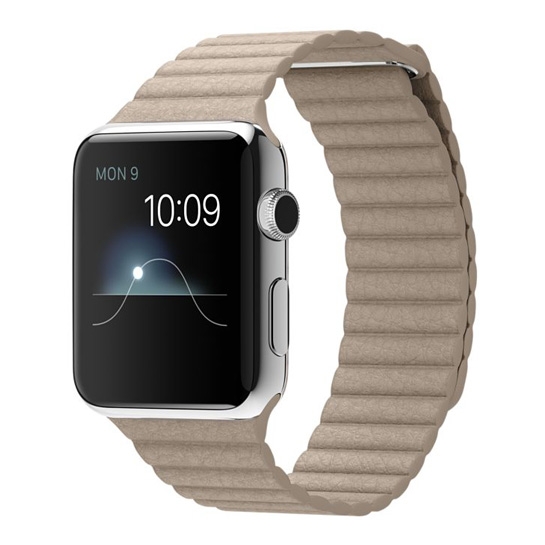 Смарт Годинник Apple Watch 42mm Stainless Steel Case Stone Leather Loop - ціна, характеристики, відгуки, розстрочка, фото 1