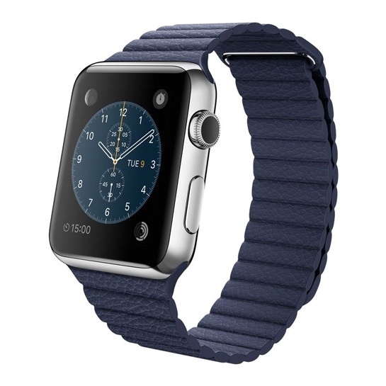 Смарт Годинник Apple Watch 42mm Stainless Steel Case Bright Blue Leather Loop - ціна, характеристики, відгуки, розстрочка, фото 1
