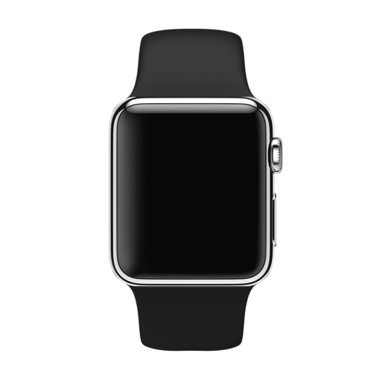 Смарт Годинник Apple Watch 38mm Stainless Steel Case Black Sport Band - ціна, характеристики, відгуки, розстрочка, фото 5