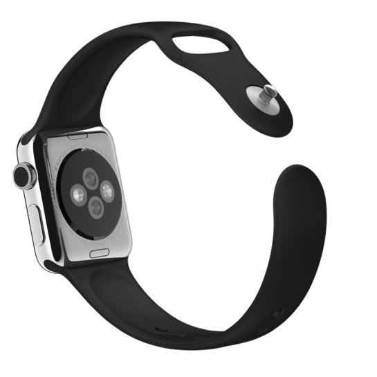 Смарт Годинник Apple Watch 38mm Stainless Steel Case Black Sport Band - ціна, характеристики, відгуки, розстрочка, фото 6