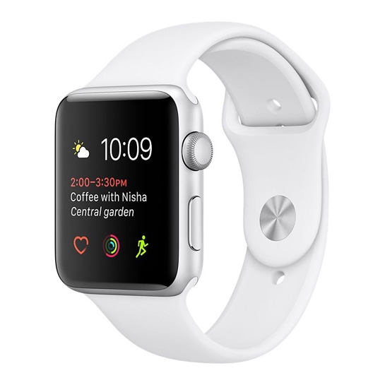 Смарт Годинник Apple Watch Series 2 42mm Silver Aluminum Case with White Sport Band - ціна, характеристики, відгуки, розстрочка, фото 1
