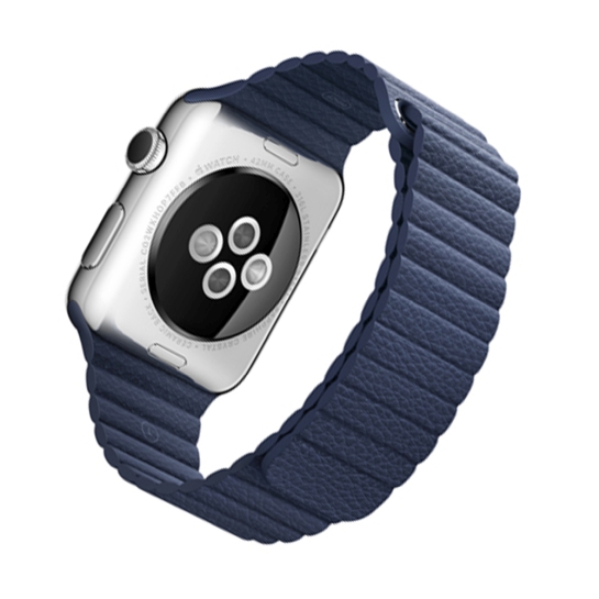 Смарт Годинник Apple Watch 42mm Stainless Steel Case with Midnight Blue Leather Loop - ціна, характеристики, відгуки, розстрочка, фото 3