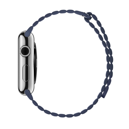 Смарт Часы Apple Watch 42mm Stainless Steel Case with Midnight Blue Leather Loop - цена, характеристики, отзывы, рассрочка, фото 2