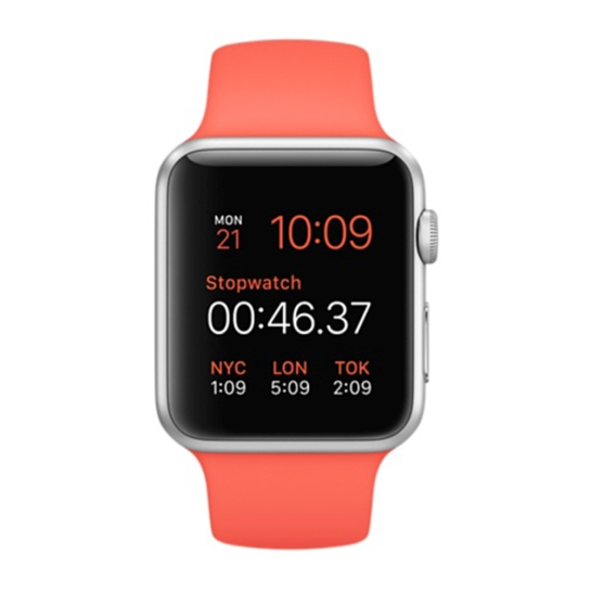 Смарт Годинник Apple Watch Sport 42mm Silver Aluminum Case with Apricot Sport Band - ціна, характеристики, відгуки, розстрочка, фото 4