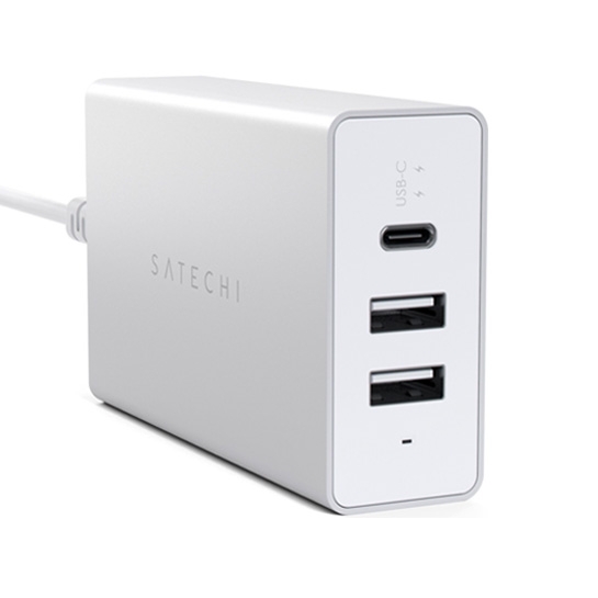 Мережевий зарядний пристрій Satechi USB-C 40W Travel Charger Silver - цена, характеристики, отзывы, рассрочка, фото 1