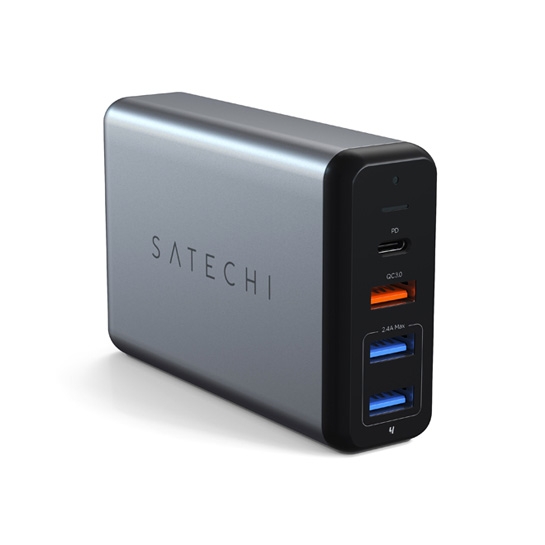 Мережевий зарядний пристрій Satechi USB-C 75W Travel Charger Space Gray - ціна, характеристики, відгуки, розстрочка, фото 1