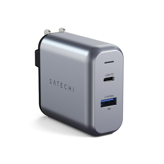 Мережевий зарядний пристрій Satechi 30W Dual-Port Wall Charger Space Gray - ціна, характеристики, відгуки, розстрочка, фото 1