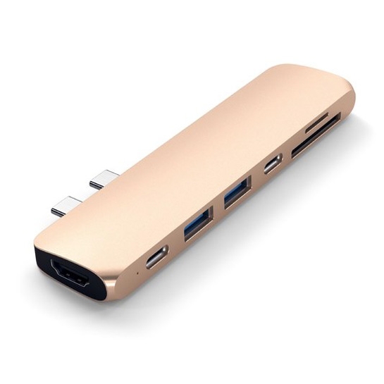 USB-хаб Satechi Aluminum Type-C USB Pro Hub Adapter Gold - ціна, характеристики, відгуки, розстрочка, фото 2
