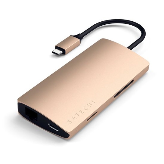 USB-хаб Satechi Type-C Multi-Port Adapter 4K with Ethernet V2 Gold - цена, характеристики, отзывы, рассрочка, фото 2