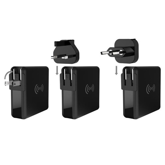 Мережевий зарядний пристрій Adonit 3in1 Qi Wireless TravelCube Charger 6700 mAh Black* - ціна, характеристики, відгуки, розстрочка, фото 3