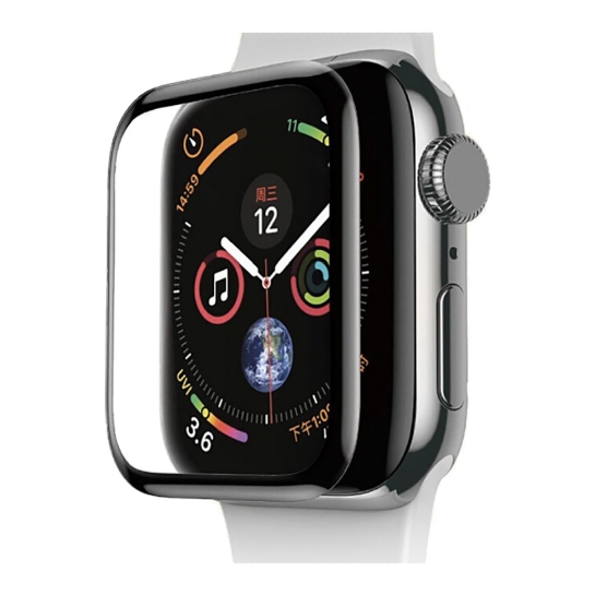 Стекло Baseus Curved Soft Edge Tempered Glass for Apple Watch 44mm Black - цена, характеристики, отзывы, рассрочка, фото 1