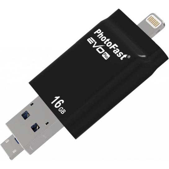 Внешний накопитель USB-flash PhotoFast i-Flashdrive EVO Plus 16Gb Black (USB-microUSB/Lightning) - цена, характеристики, отзывы, рассрочка, фото 4