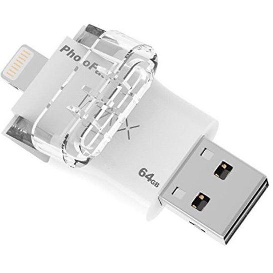 Зовнішній накопичувач USB-flash PhotoFast 64GB i-Flashdrive MAX for Apple Lightning/Micro USB White - ціна, характеристики, відгуки, розстрочка, фото 4