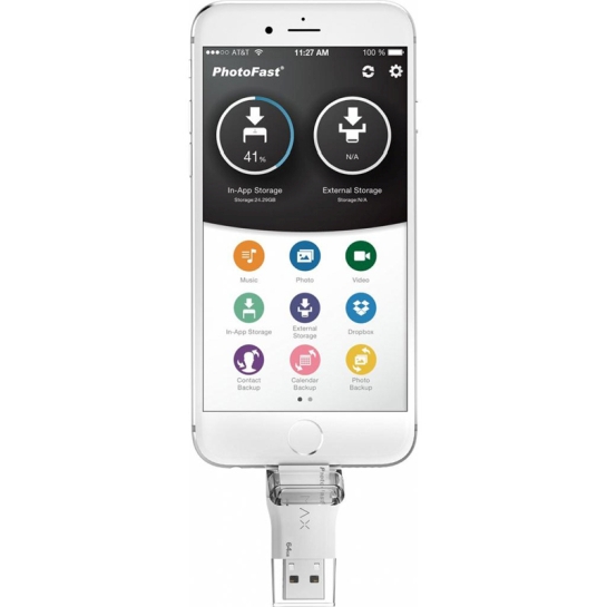 Зовнішній накопичувач USB-flash PhotoFast 64GB i-Flashdrive MAX for Apple Lightning/Micro USB White - ціна, характеристики, відгуки, розстрочка, фото 2