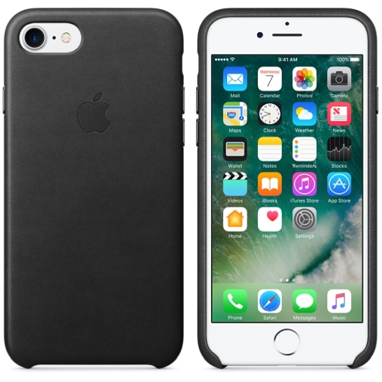 Чохол Apple Leather Case for iPhone 8/7 Black* - ціна, характеристики, відгуки, розстрочка, фото 3