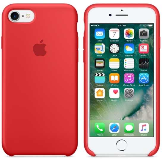 Чехол Apple Silicone Case for iPhone 8/7 Red* - цена, характеристики, отзывы, рассрочка, фото 3