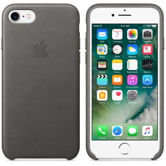 Чехол Apple Leather Case for iPhone 8/7 Storm Gray - цена, характеристики, отзывы, рассрочка, фото 3