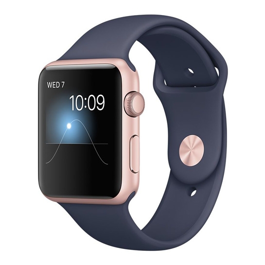 Смарт Часы Apple Watch Series 1 42mm Rose Gold Aluminum Case with Midnight Blue Sport Band  - цена, характеристики, отзывы, рассрочка, фото 1