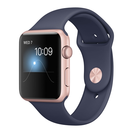 Смарт Часы Apple Watch Series 2 42mm Rose Gold Aluminum Case with Midnight Blue Sport Band - цена, характеристики, отзывы, рассрочка, фото 1