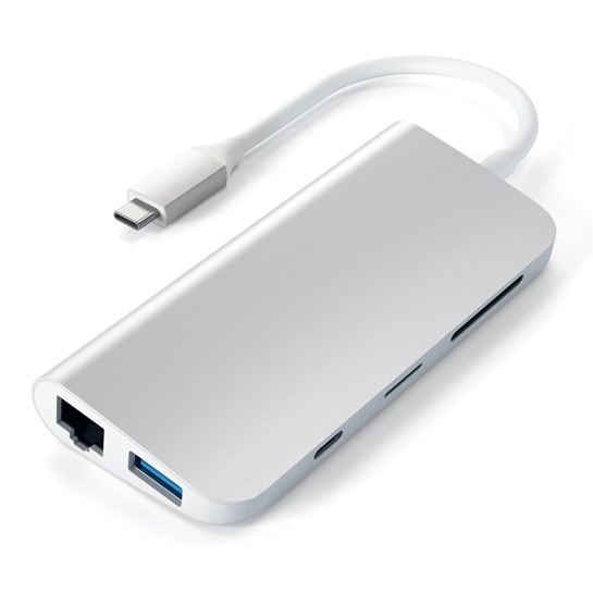 USB-хаб Satechi Aluminum Type-C Multimedia Adapter Silver - цена, характеристики, отзывы, рассрочка, фото 2