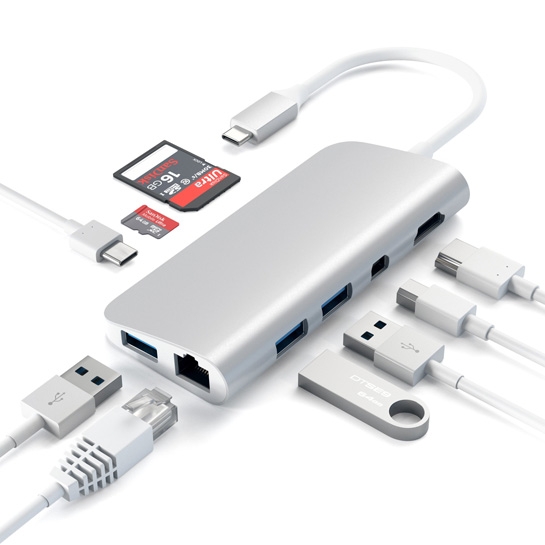 USB-хаб Satechi Aluminum Type-C Multimedia Adapter Silver - цена, характеристики, отзывы, рассрочка, фото 3
