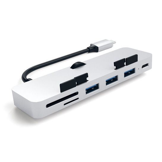 USB-хаб Satechi Aluminum Type-C Clamp Hub Pro Silver* - ціна, характеристики, відгуки, розстрочка, фото 1