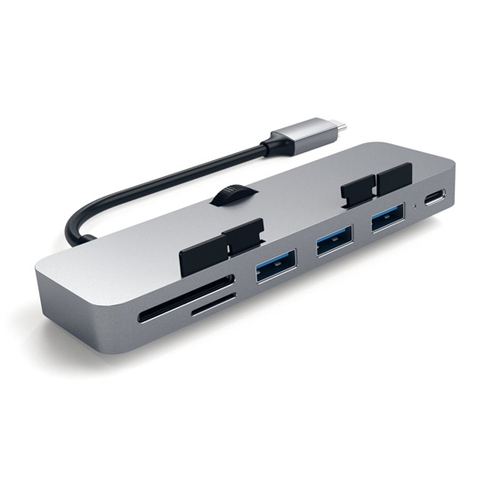 USB-хаб Satechi Aluminum Type-C Clamp Hub Pro Space Gray - ціна, характеристики, відгуки, розстрочка, фото 1