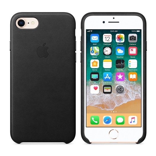 Чехол Apple Leather Case for iPhone 8 Black - цена, характеристики, отзывы, рассрочка, фото 2
