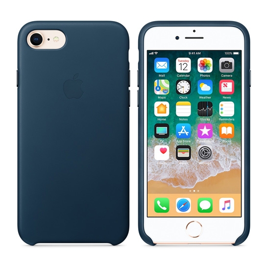 Чехол Apple Leather Case for iPhone 8 Cosmos Blue* - цена, характеристики, отзывы, рассрочка, фото 2