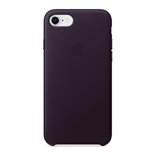 Чехол Apple Leather Case for iPhone 8 Dark Aubergine* - цена, характеристики, отзывы, рассрочка, фото 1