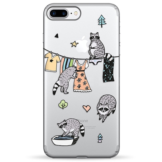 Чохол Pump Transparency Case for iPhone 8 Plus/7 Plus Raccoon Family # - ціна, характеристики, відгуки, розстрочка, фото 1